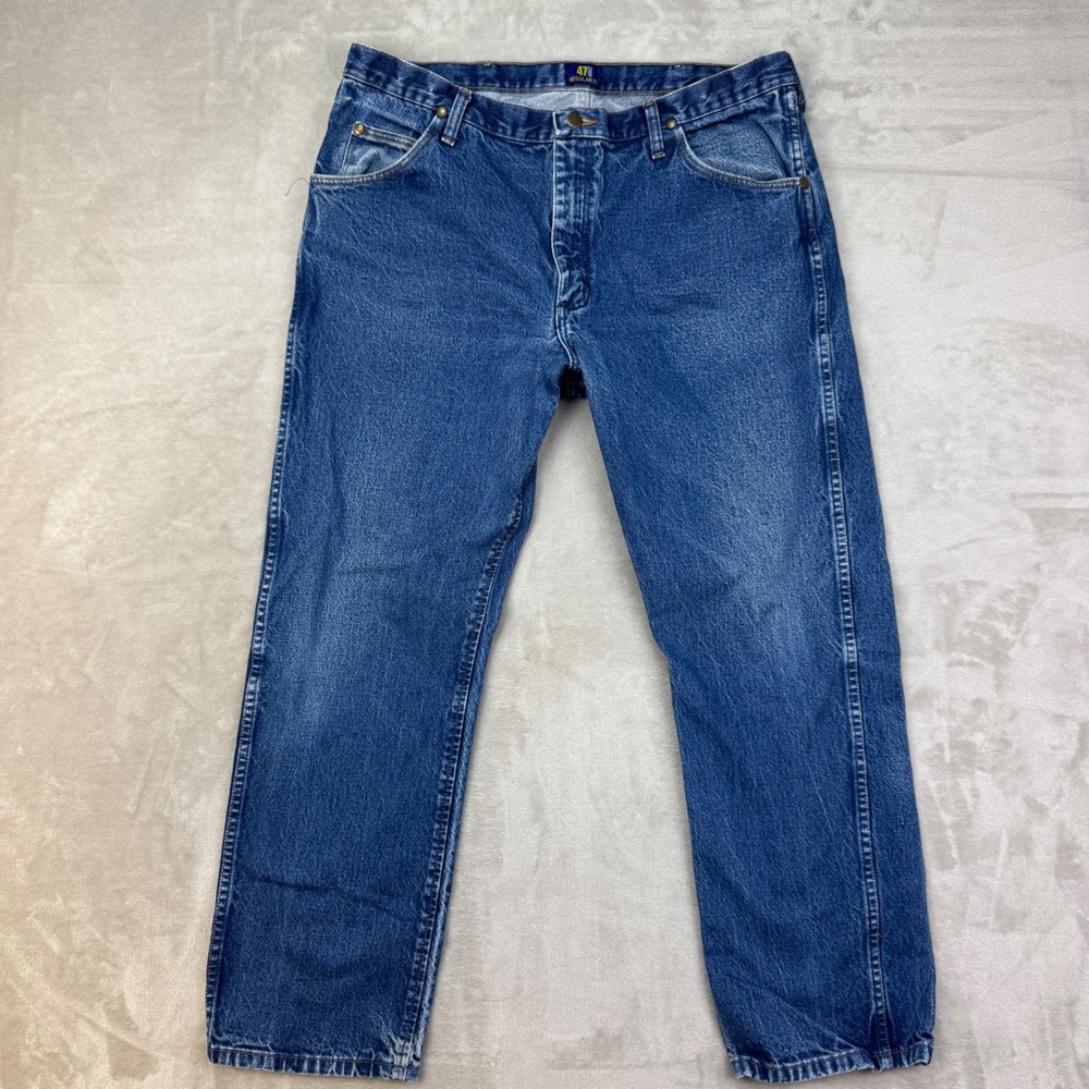 Wrangler 47MWZ Jeans Mens 38x30 Regular Fit Western Denim Workwear Rodeo Cowboy